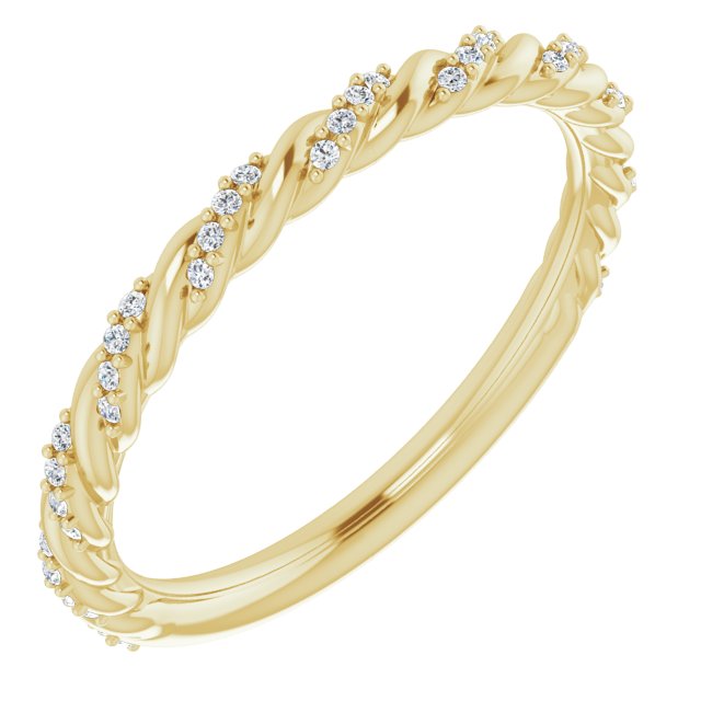 Rope Design Round Diamond Wedding Band-VIRABYANI